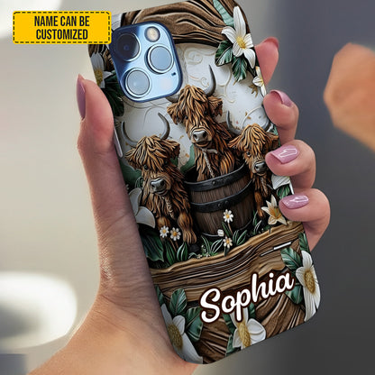 Personalized Highland Cow Phone Case