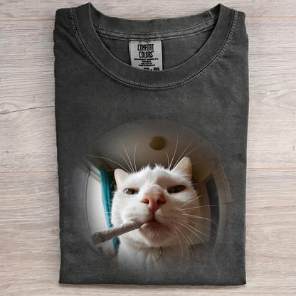 Smokin’ Cat – Funny Meme Graphic Tee