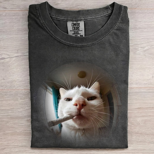 Smokin’ Cat – Funny Meme Graphic Tee