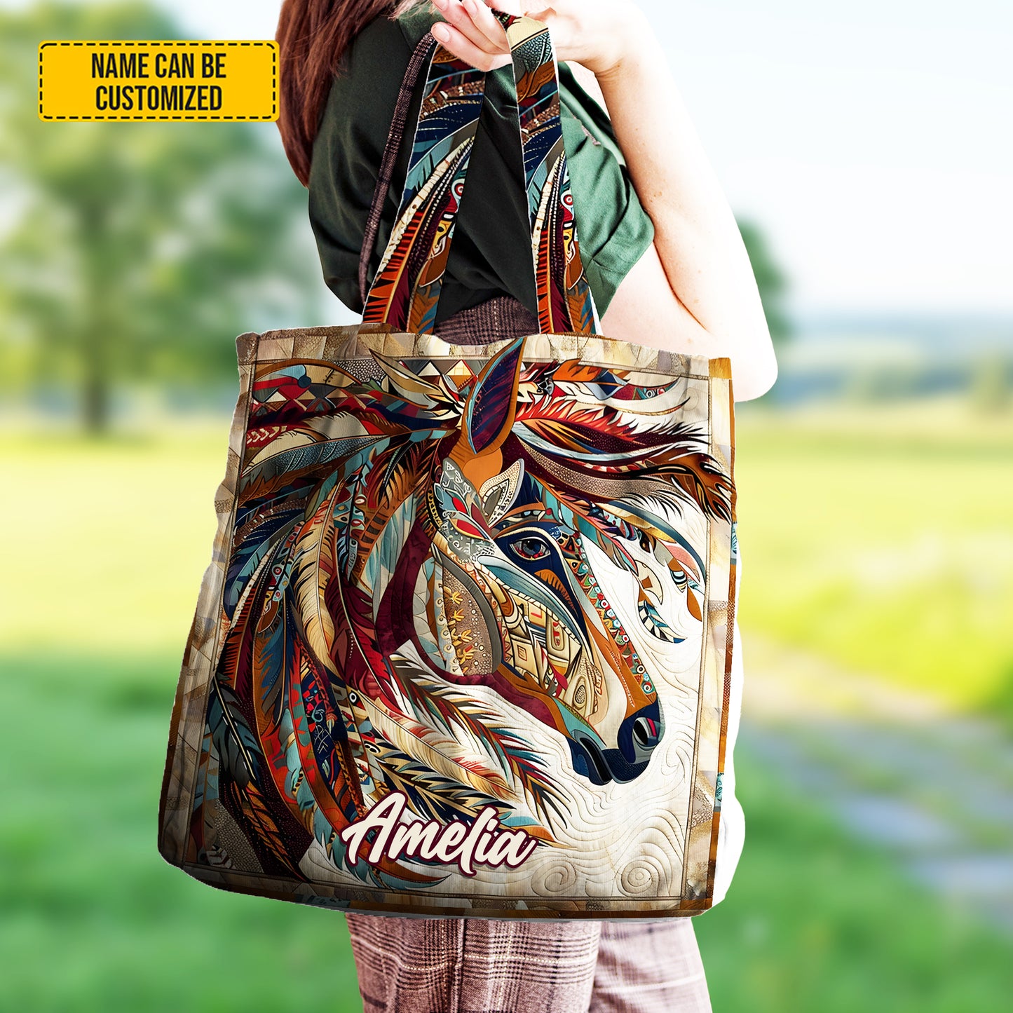 Personalized Wild Horse Tote Bag