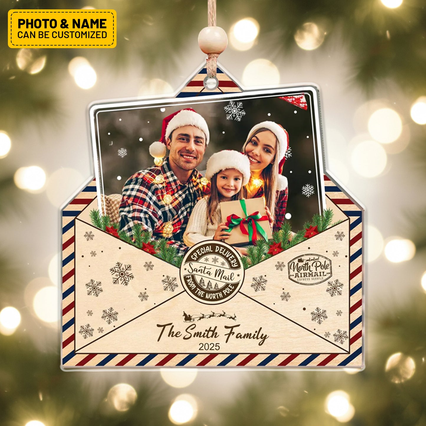 Personalized Family Photo Ornament - Christmas Ornament Decor