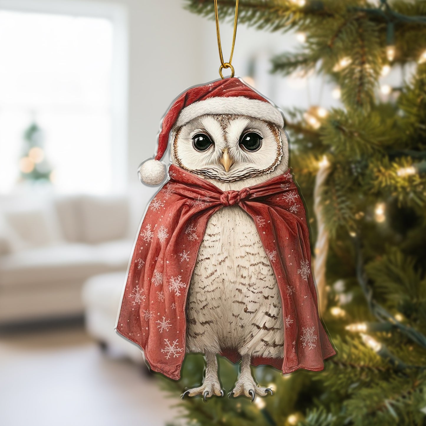 Cute Christmas Owl Ornament