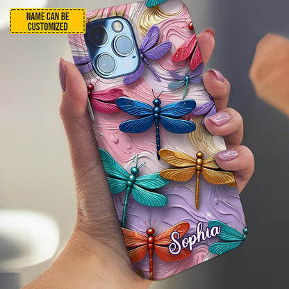 Colorful Dragonflies - Personalized Phone Case