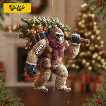 Personalized Bigfoot Christmas Acrylic Ornament