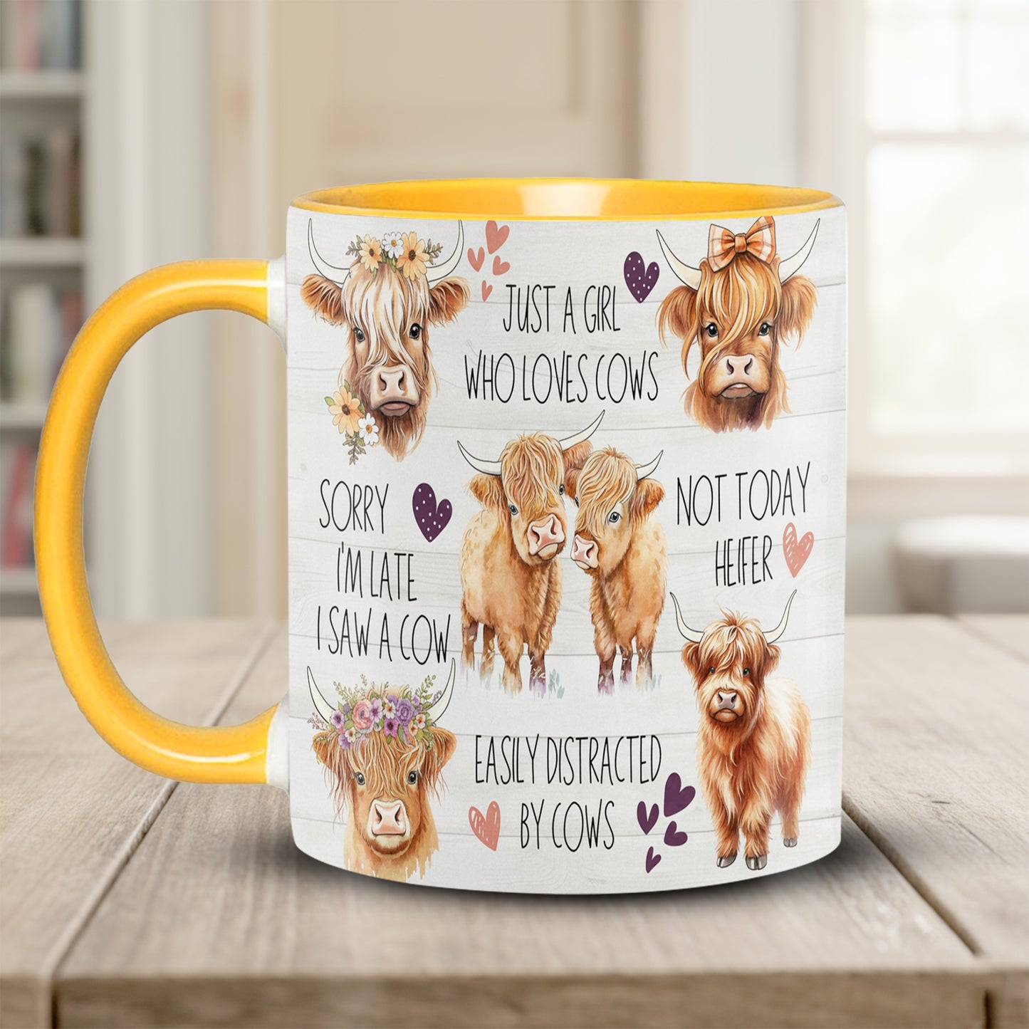 Just A Girl Who Loves Cows Accent Mug