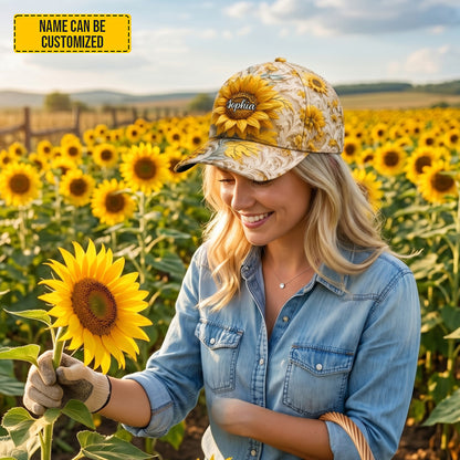 Personalized Sunflowers Classic Cap