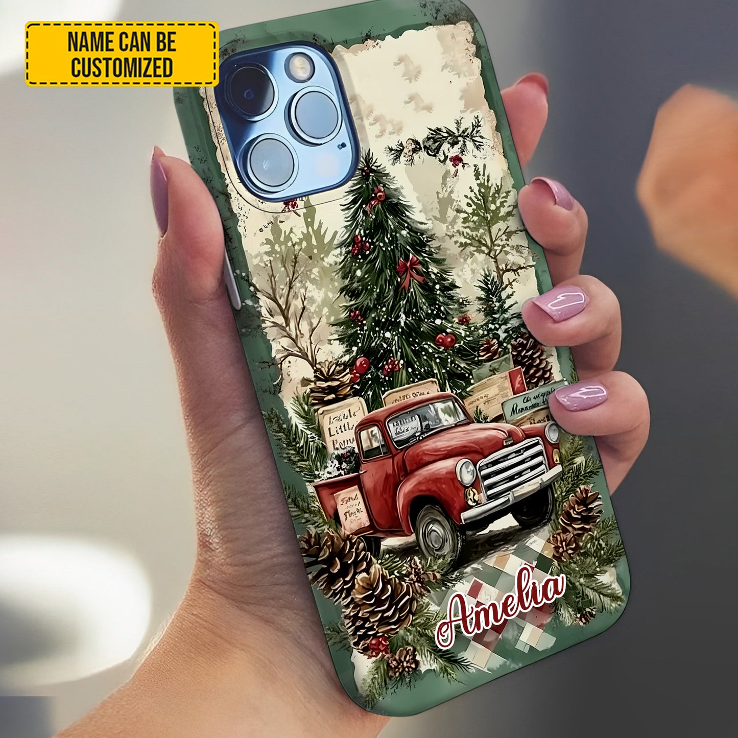 Personalized Vintage Christmas Truck Phone Case