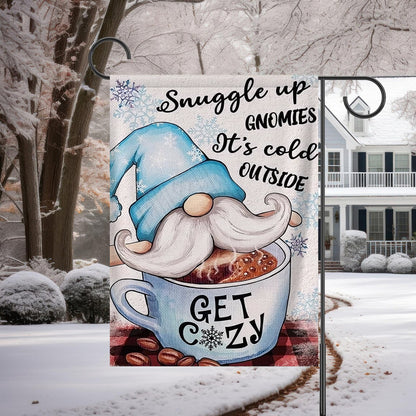 Get Cozy - Christmas Gnomies Garden Flag