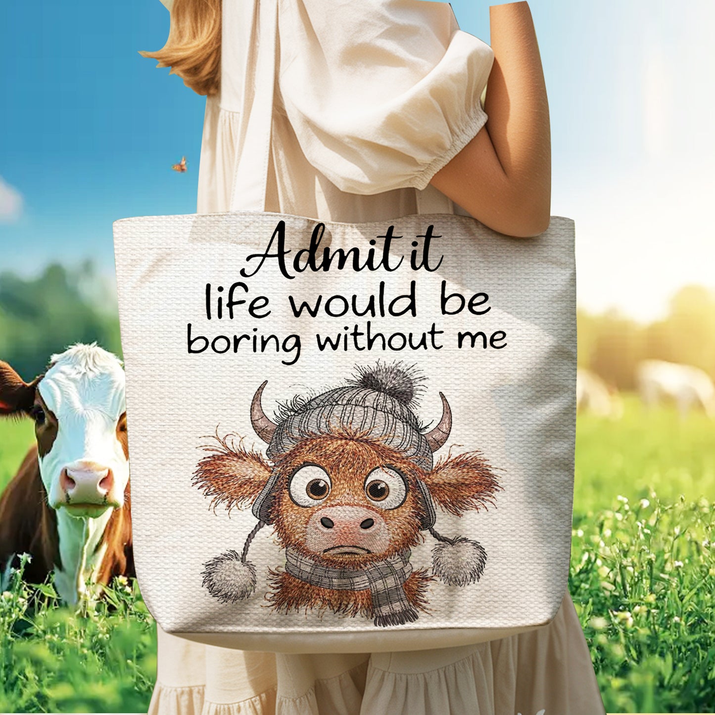Funny Highland Cow Tote Bag