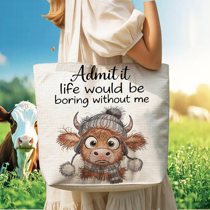 Funny Highland Cow Tote Bag