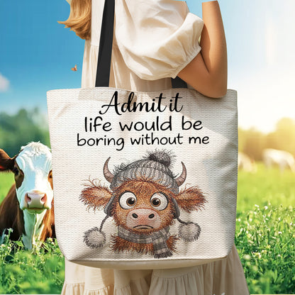 Funny Highland Cow Tote Bag