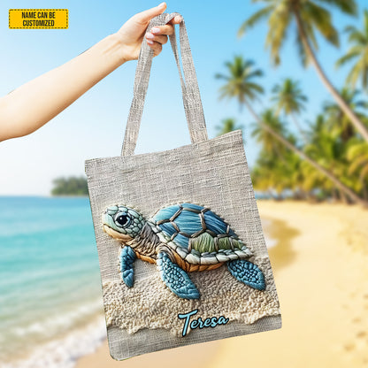 Personalized Sea Turtle Tote Bag