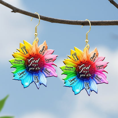 God Says You Are - Sunflower Earrings