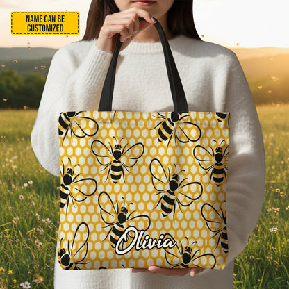 Personalized Bee Pattern Tote Bag