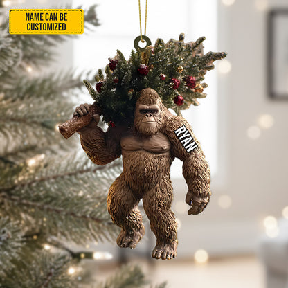 Personalized Funny Sasquatch Holiday Keepsake Acrylic Ornament