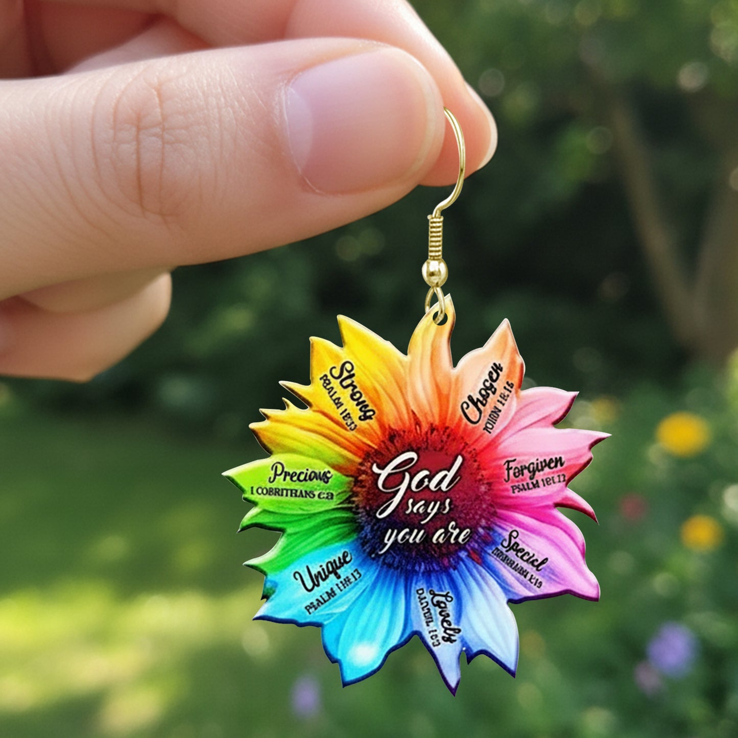 God Says You Are - Sunflower Earrings