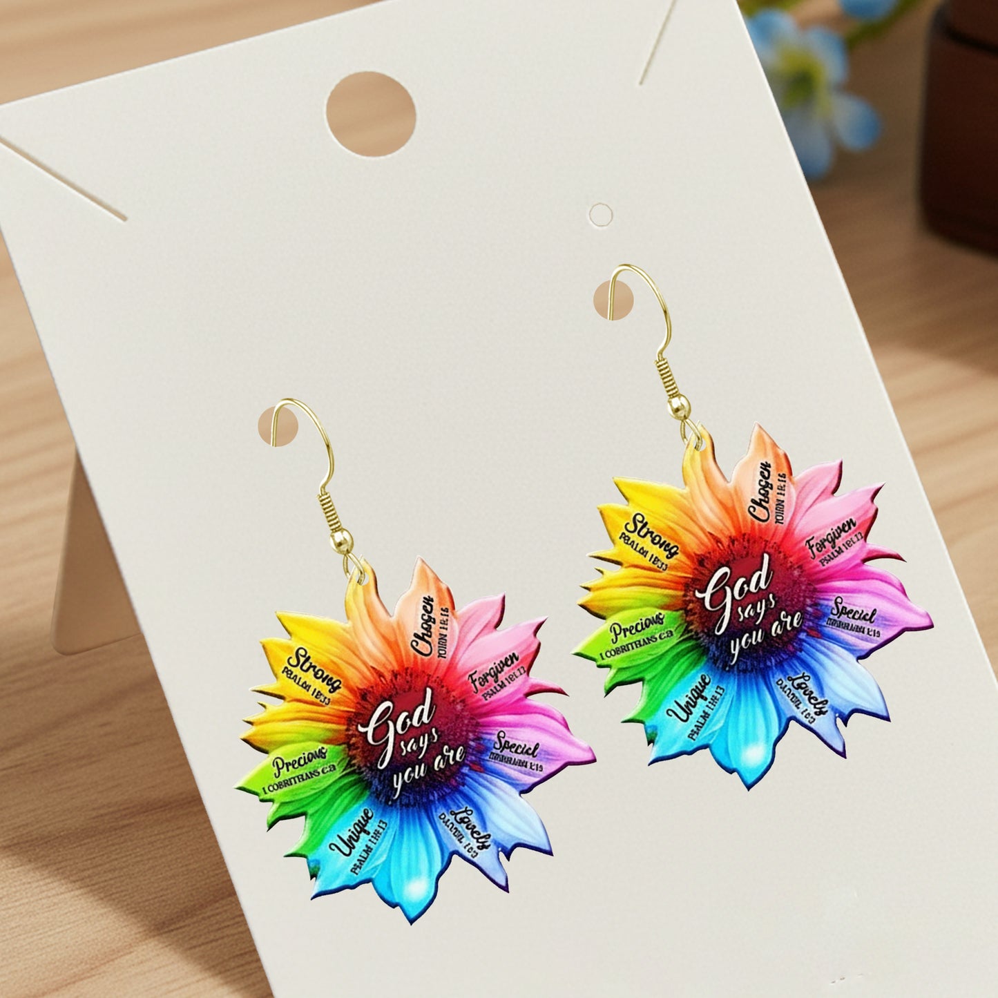 God Says You Are - Sunflower Earrings