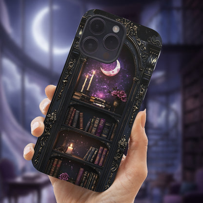 Gothic Moonlit Library Phone Case