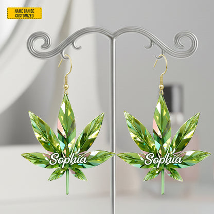 Personalized Colorful Weed Earrings