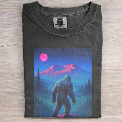 Midnight Wanderer – Retro Neon Bigfoot Shirt
