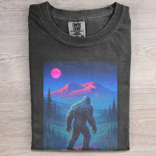 Midnight Wanderer – Retro Neon Bigfoot Shirt