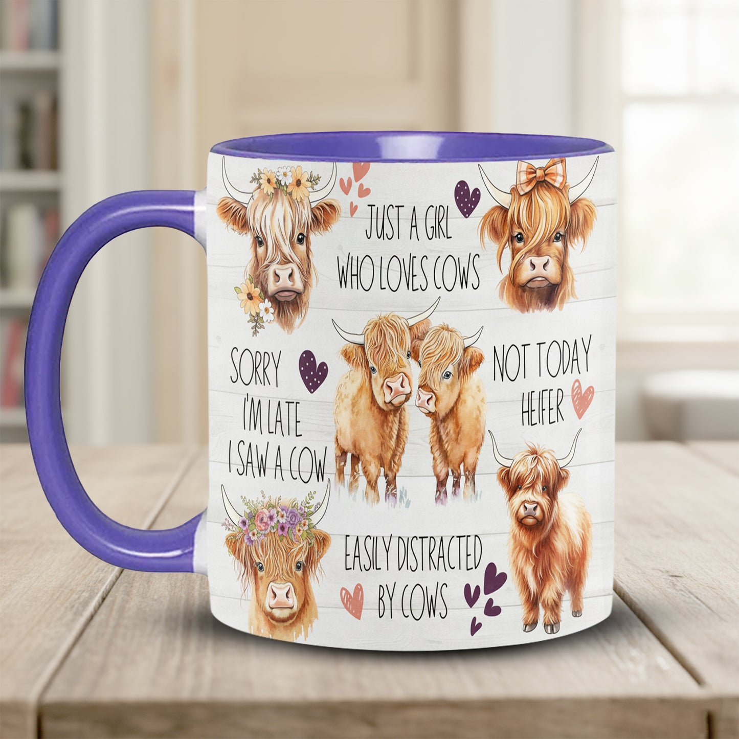 Just A Girl Who Loves Cows Accent Mug