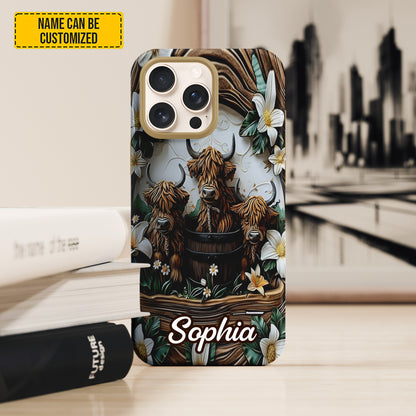 Personalized Highland Cow Phone Case