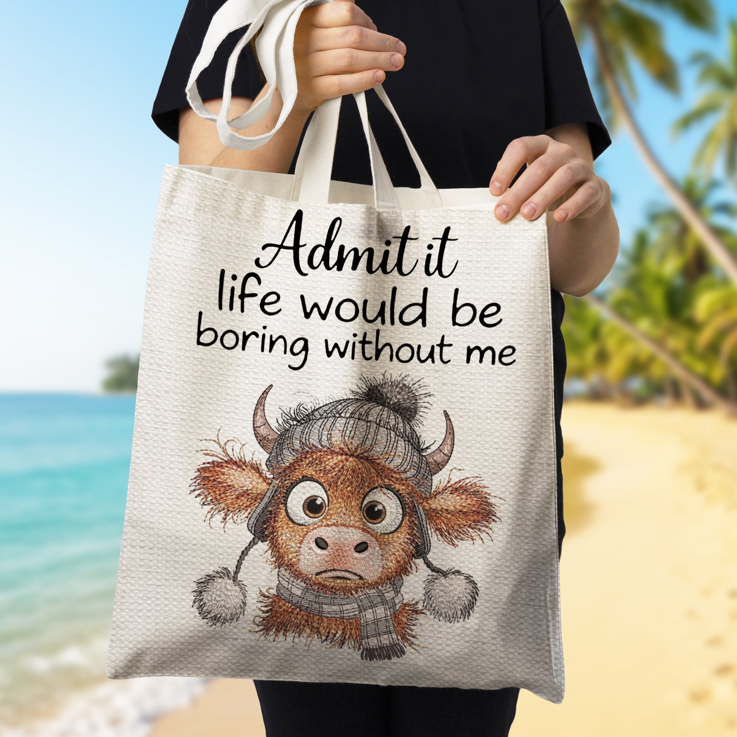 Funny Highland Cow Tote Bag