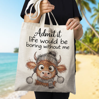 Funny Highland Cow Tote Bag
