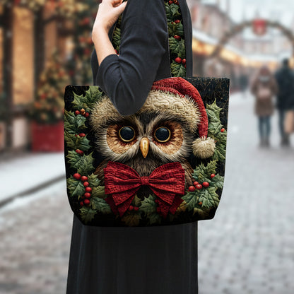 Christmas Owl Tote Bag