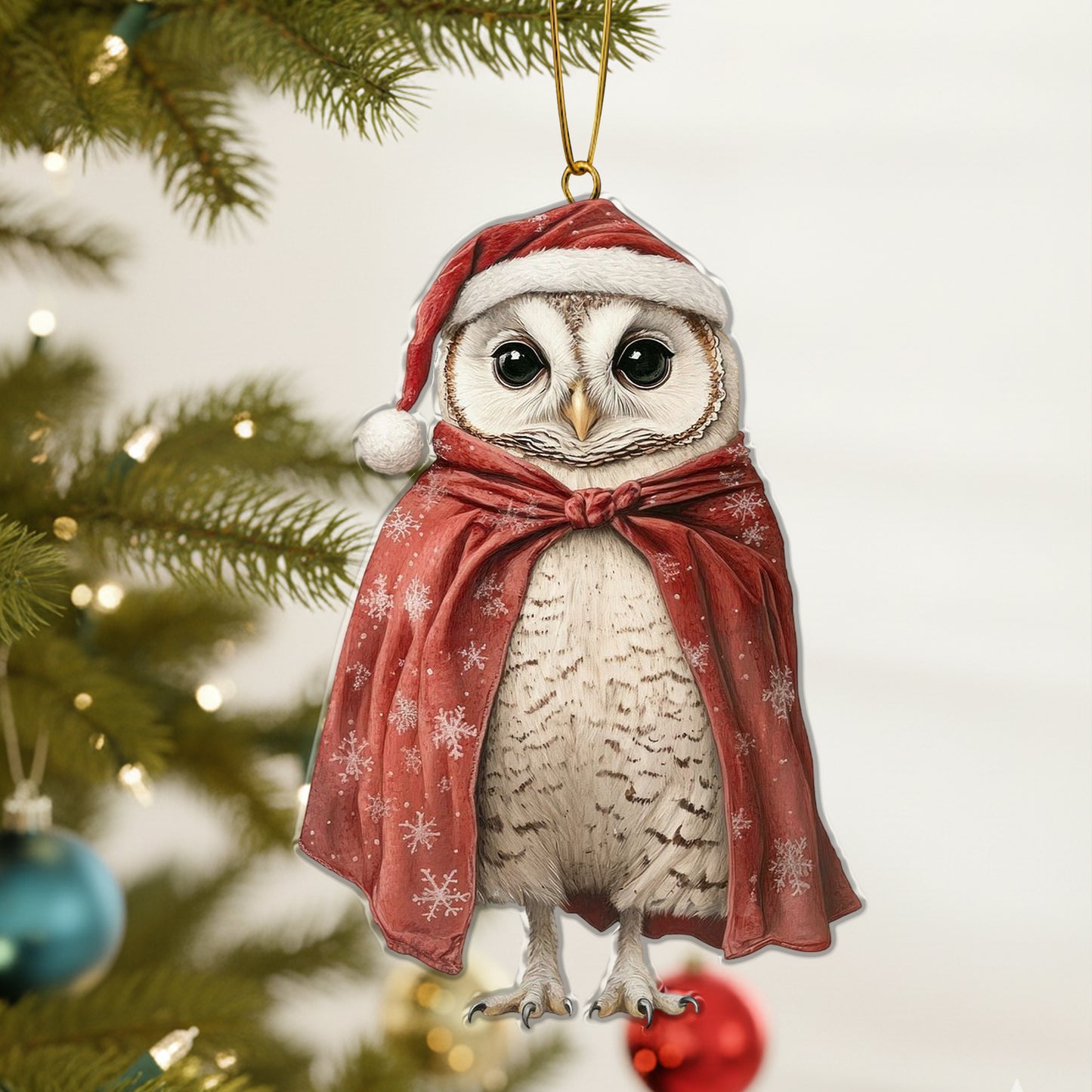 Cute Christmas Owl Ornament