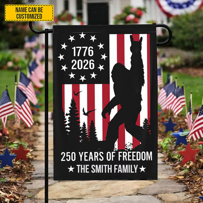 Personalized Bigfoot American Freedom Garden Flag