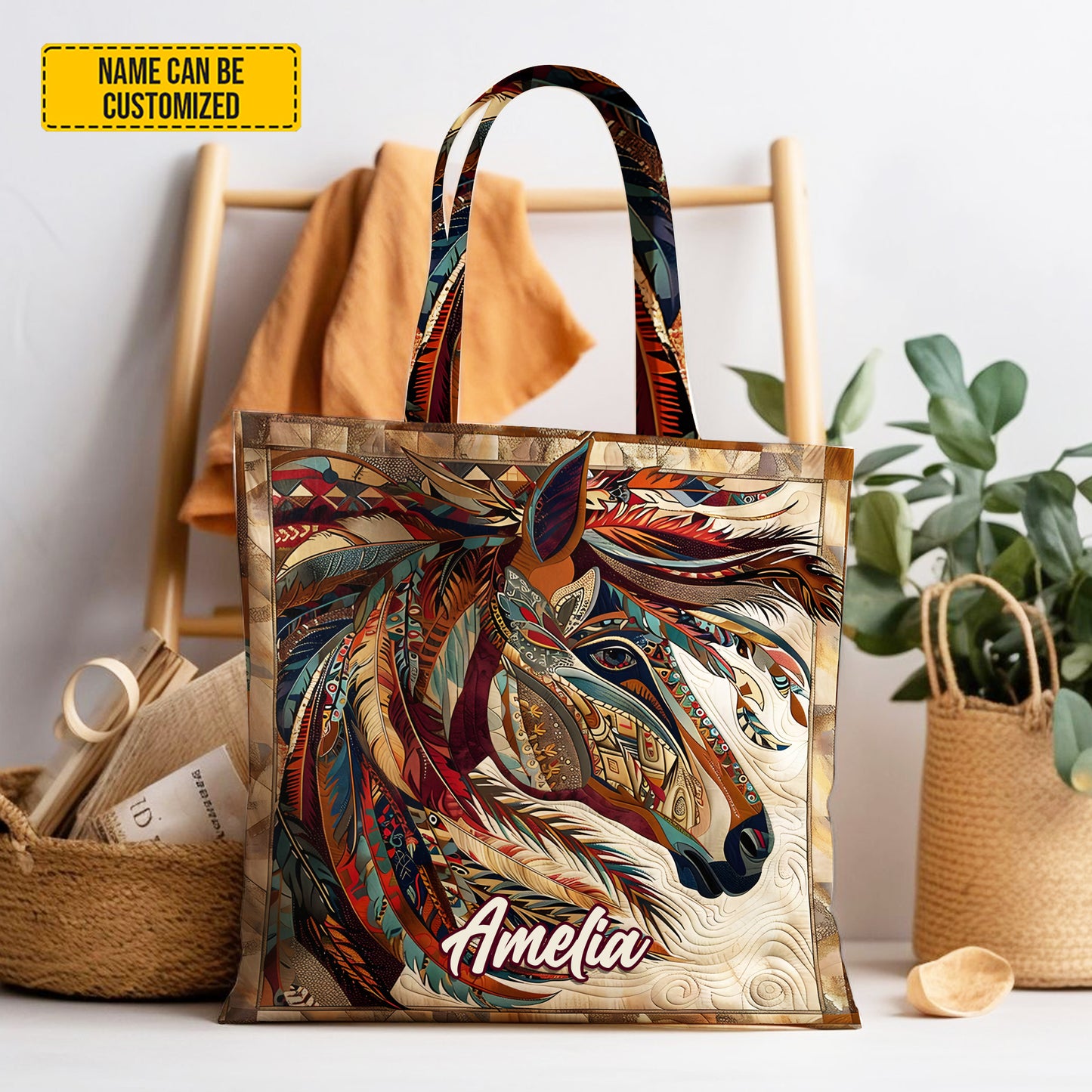 Personalized Wild Horse Tote Bag