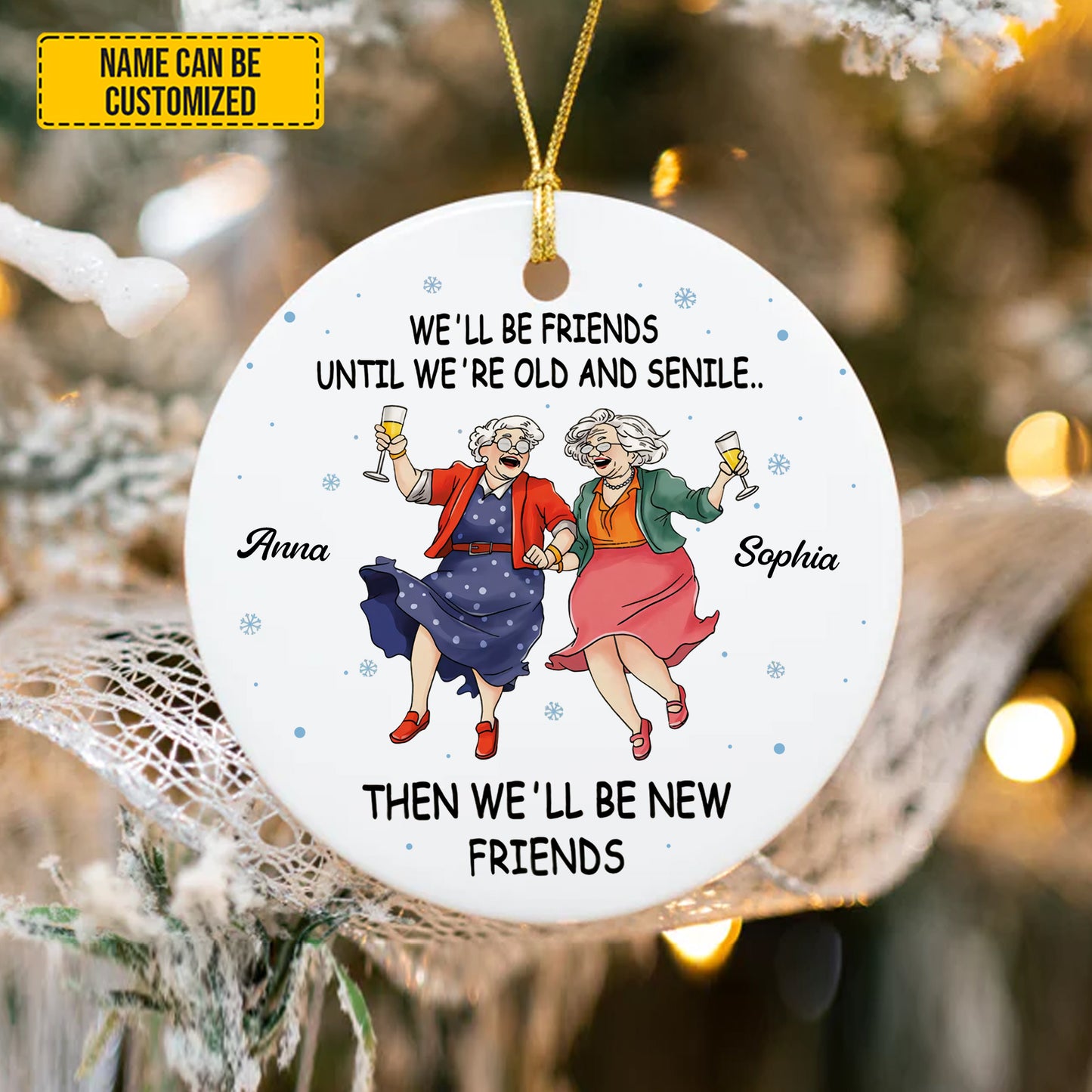 Personalized Best Friend Ceramic Ornament