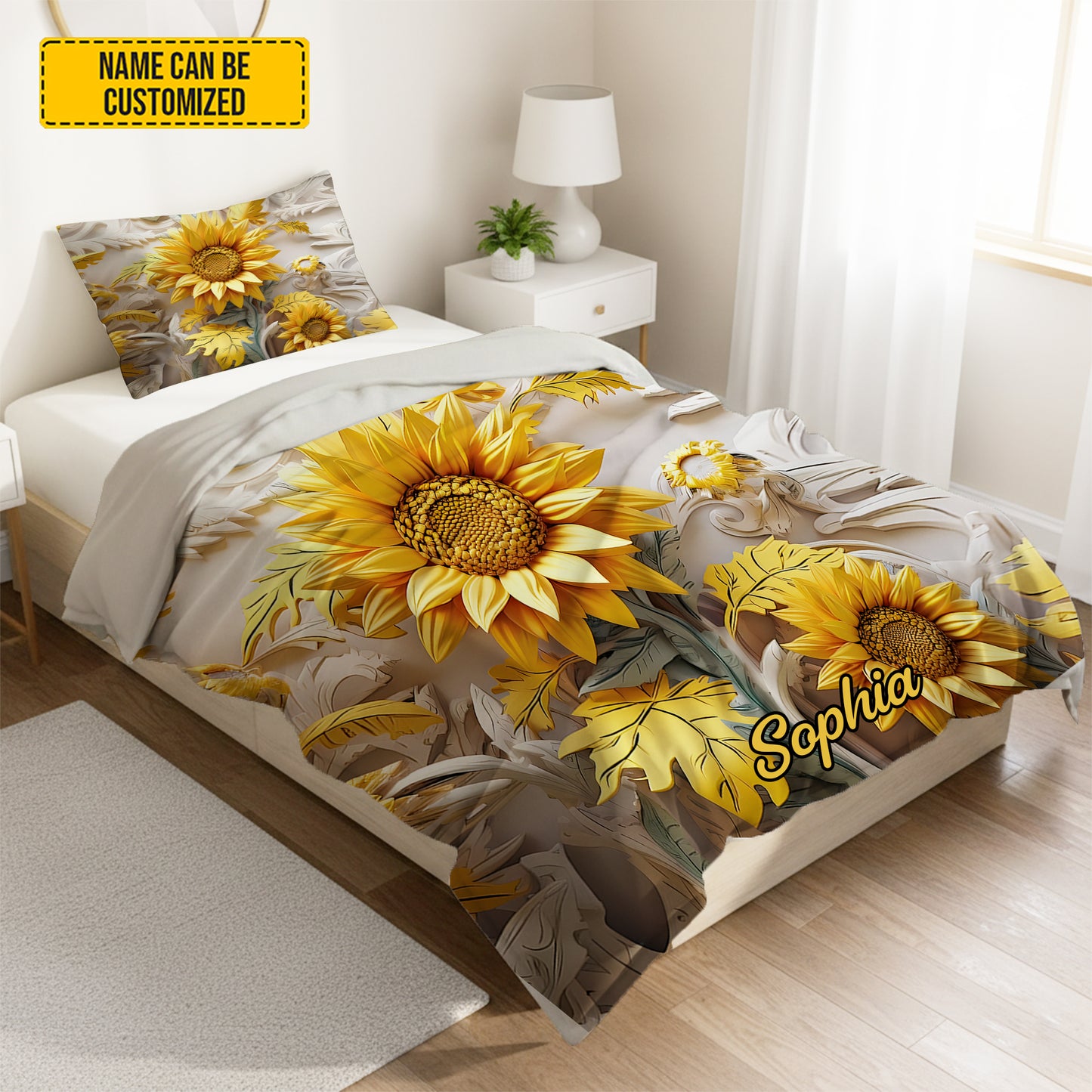Personalize Beautiful Sunflower Bedding Set