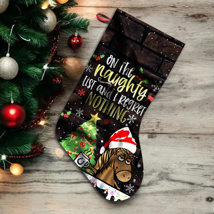 On The Naughty List And I Regret Nothing - Christmas Horse Stocking