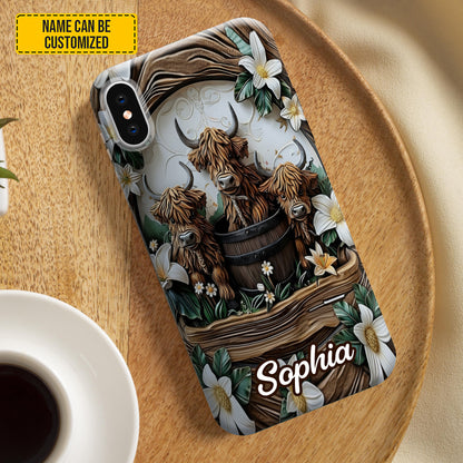 Personalized Highland Cow Phone Case