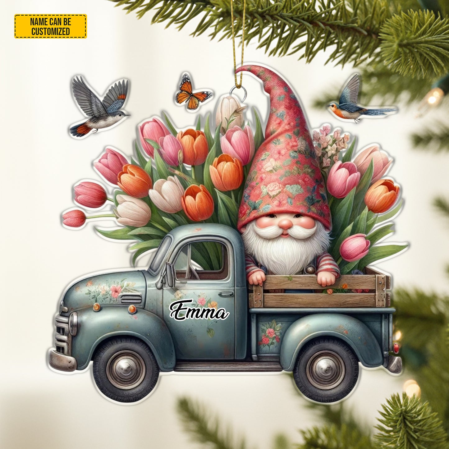 Personalized Gnome Truck Acrylic Ornament