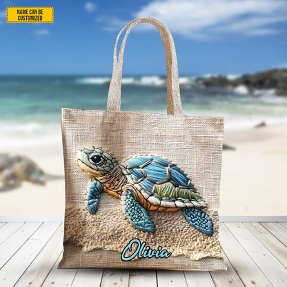 Personalized Sea Turtle Tote Bag