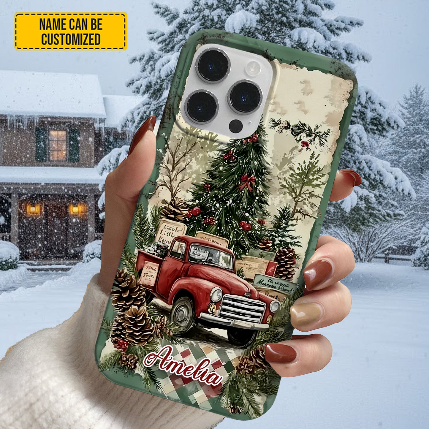 Personalized Vintage Christmas Truck Phone Case