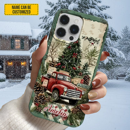 Personalized Vintage Christmas Truck Phone Case