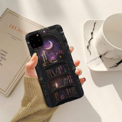 Gothic Moonlit Library Phone Case