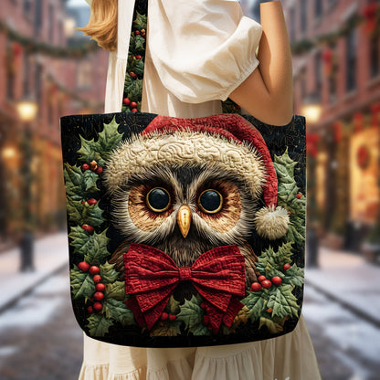Christmas Owl Tote Bag
