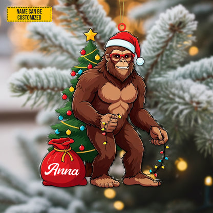 Personalized Cute Bigfoot Christmas Acrylic Ornament
