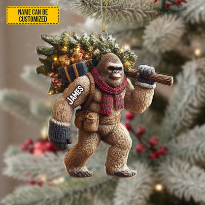 Personalized Bigfoot Christmas Acrylic Ornament