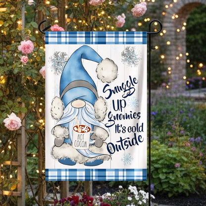 Snuggle Up Gnomies - Christmas Garden Flag