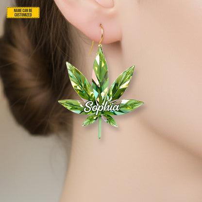 Personalized Colorful Weed Earrings