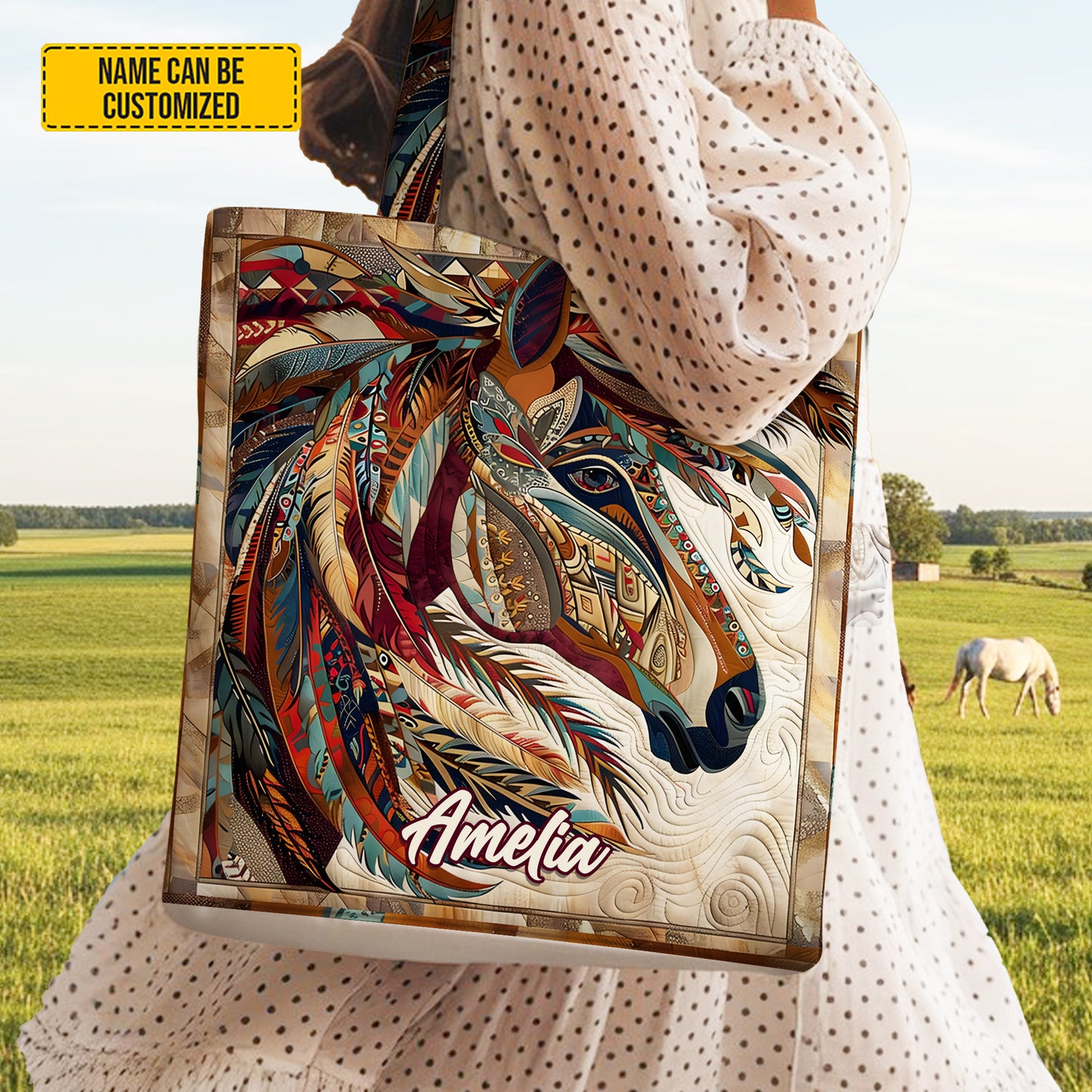 Personalized Wild Horse Tote Bag