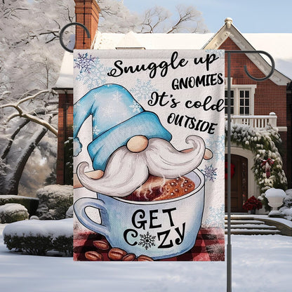 Get Cozy - Christmas Gnomies Garden Flag