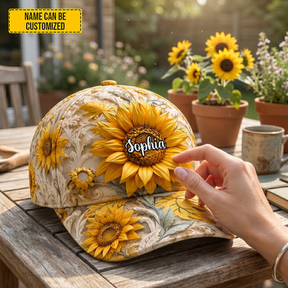 Personalized Sunflowers Classic Cap